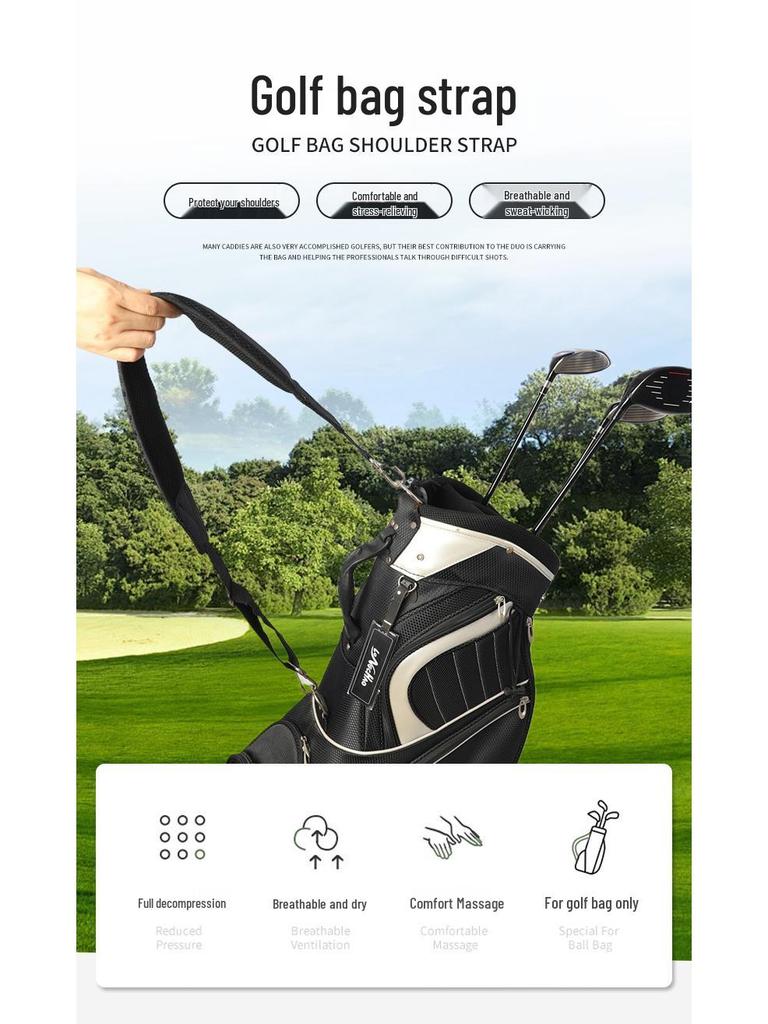 Tracolla Regolabile Universale a Rilascio Rapido per Borsa da Golf con Imbottitura Spessa