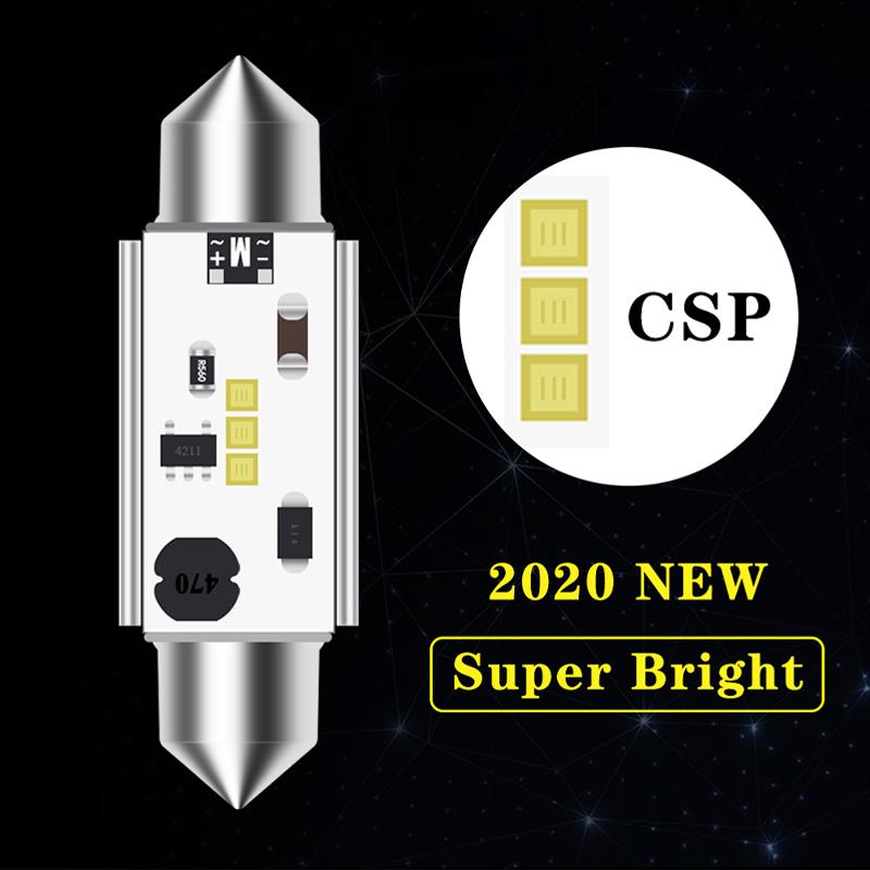 2PC CANBUS car Interior Light C5W C10W LED CSP Chip 12-24V 31MM 36MM 39MM 41MM Super Bright Reading License light W5W error free
