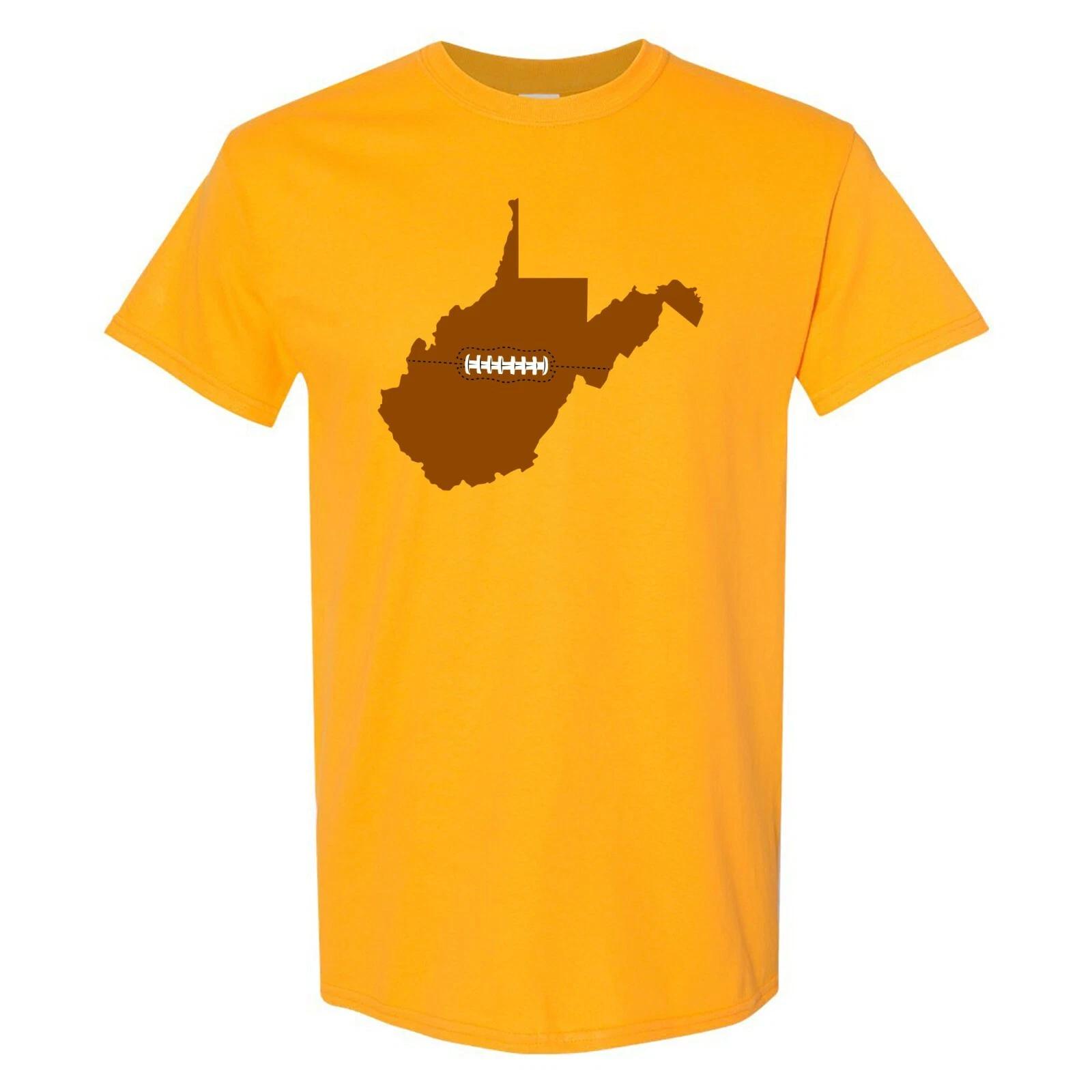 West Virginia Football State Shape - Hometown Pride T Shirt S
