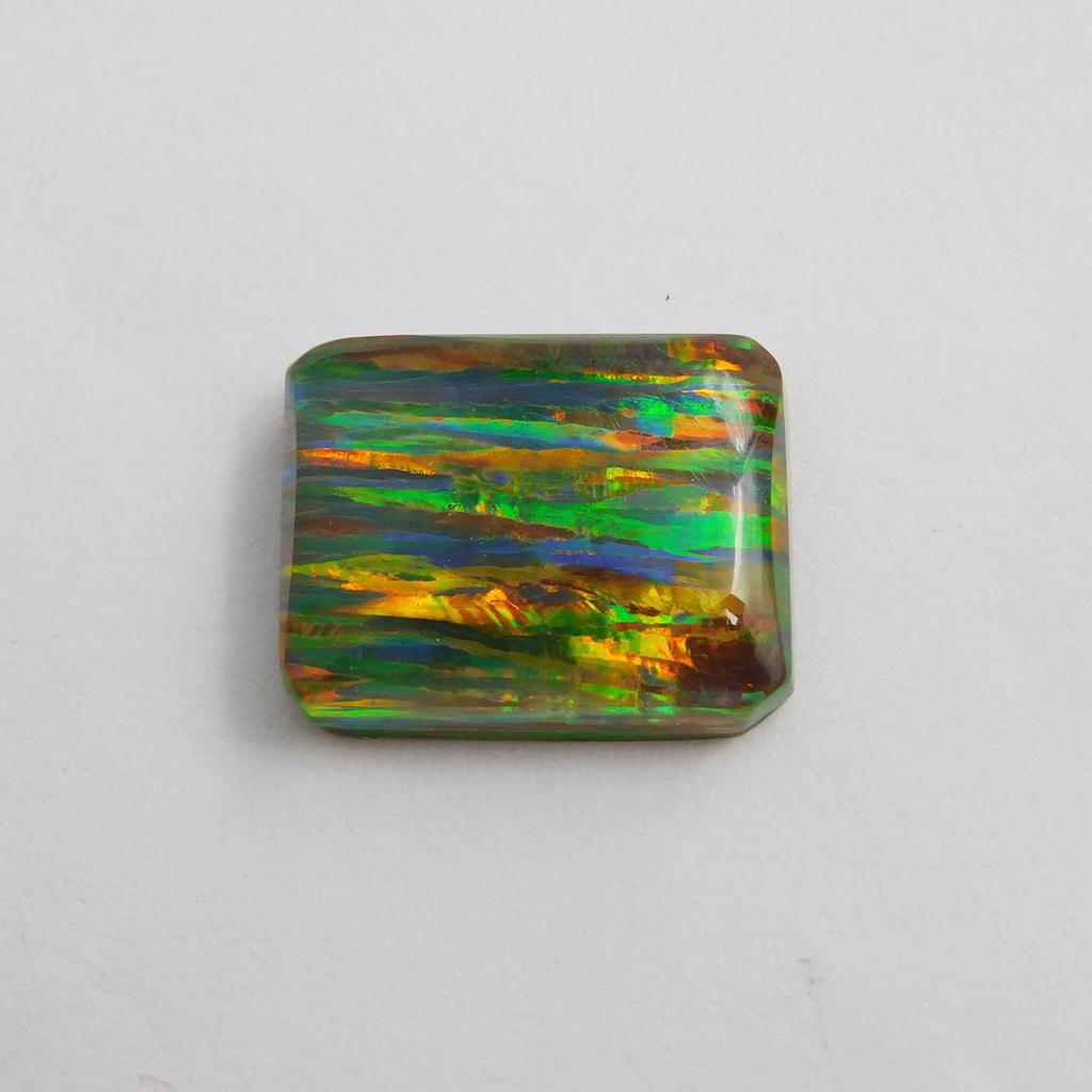 Lab Created Doublet Opal 7.55 Ct Emerald Cut Stunning Certified Loose Gemstone