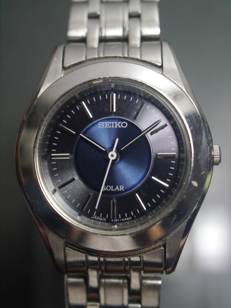 SEIKO Solar Watch with Made In Working Condition 3-Hand Strap, V181-0A20, Women's, Japan, (ae134)