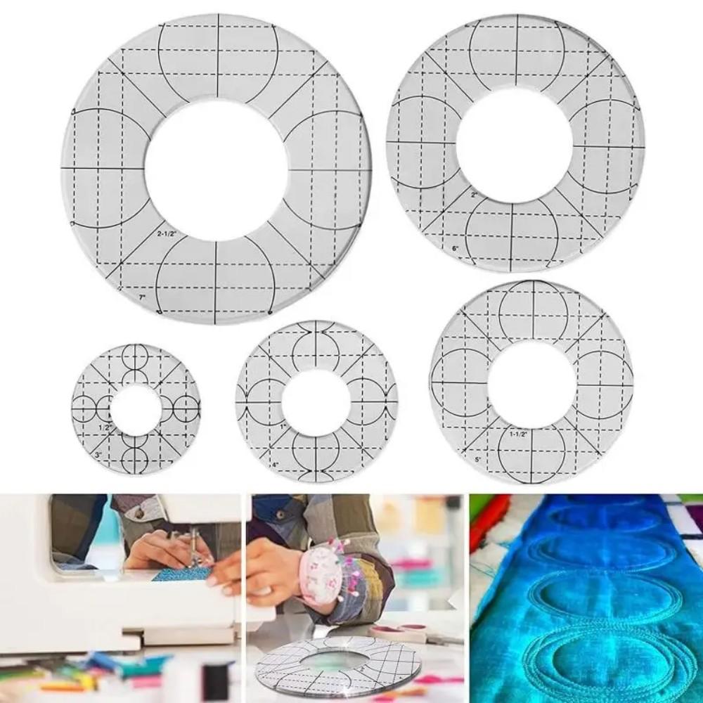 Acrylic Patchwork Ruler Set - 5PCS Sewing Multi Tool Quilting Templates Clothing Ruler Measurements