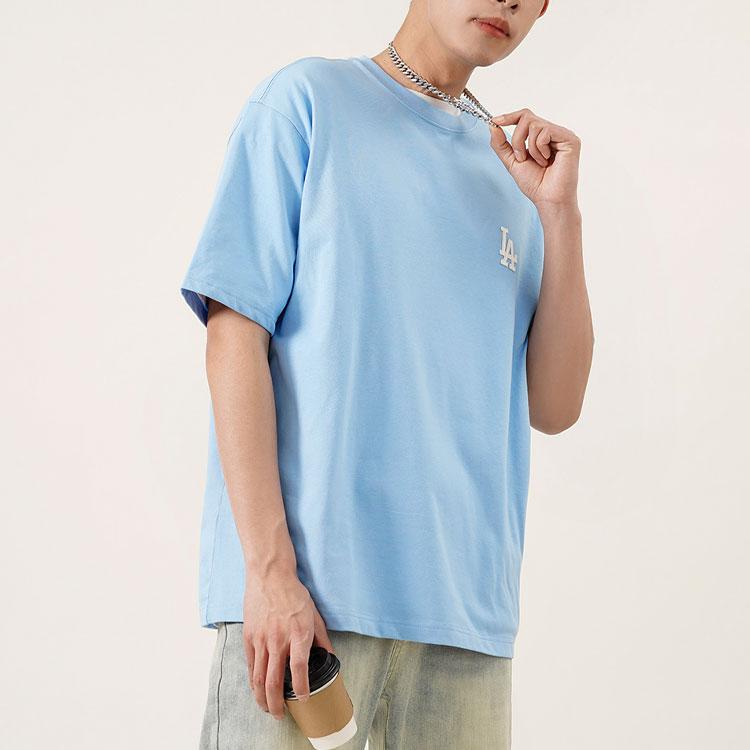 MLB Los Angeles Dodgers T Shirts Unisex Light Blue Crew Neck Moderate Straight Fit 3ATS33023-07BLL