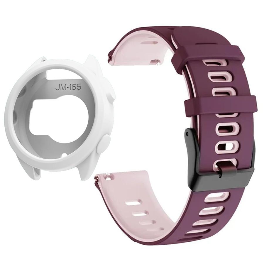 Silikonowe Etui+Pasek Do Garmin Forerunner 165 Miękki Sportowy Pasek do Zegarka Opaska na Nadgarstek Do Garmin Forerunner 165 Pokrowiec Ochronny