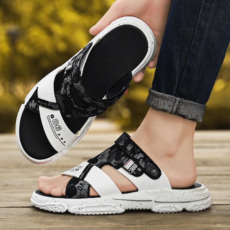 Summer Men Sandals Genuine Leather Mens Casual Shoes Outdoor Men Leather Sandals for Men Beach Shoes Roman Mens Shoes