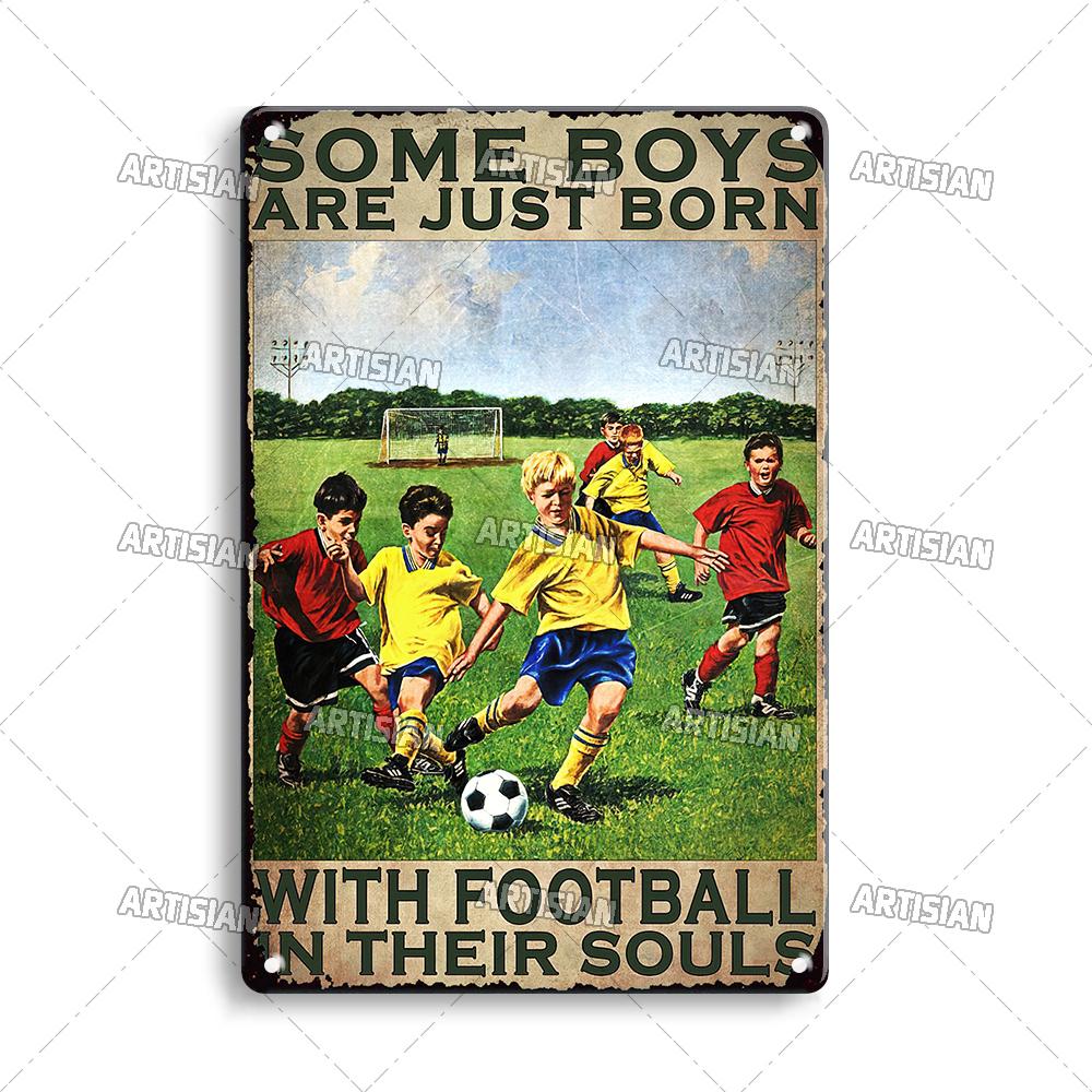 Artisian Football Metal Sign Sport Retro Tin Poster Vintage Decorative Plate Wall Decor Garage Bar Pub Club Hotel Cafe Kitchen