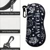 1pc Witch Gothic Print Glasses Pouch Portable Zipper Sunglasses Pouch With Carabiner Hook Anti‑Scratch Eyeglasses Protective Bag For Halloween Gift
