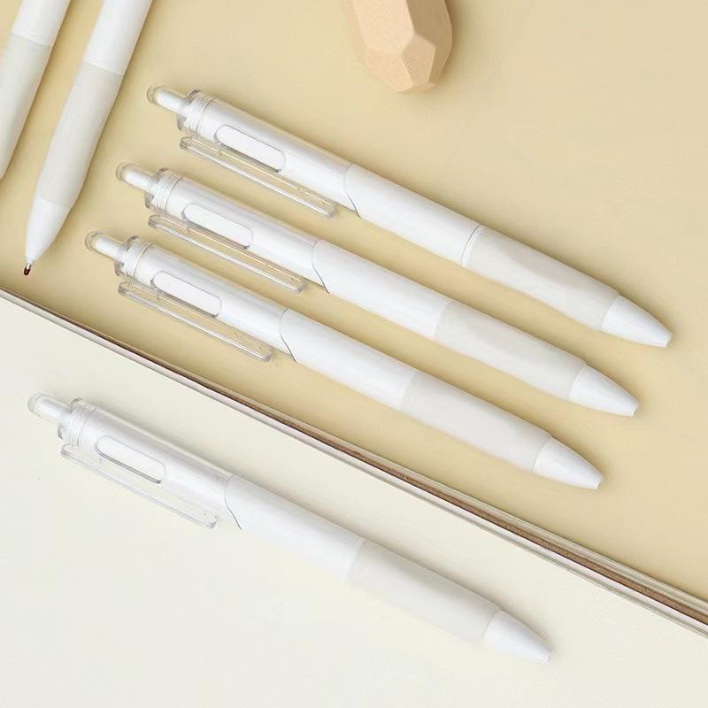 Retractable St Tip 0 5mm Simple Design Quick Drying Black Gel Pen For Students