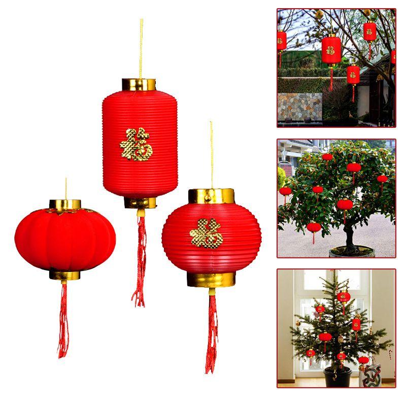 Elegant 2022 Cny Red Lanterns Chinese New Lunar Year Spring Festival Hanging Decoration