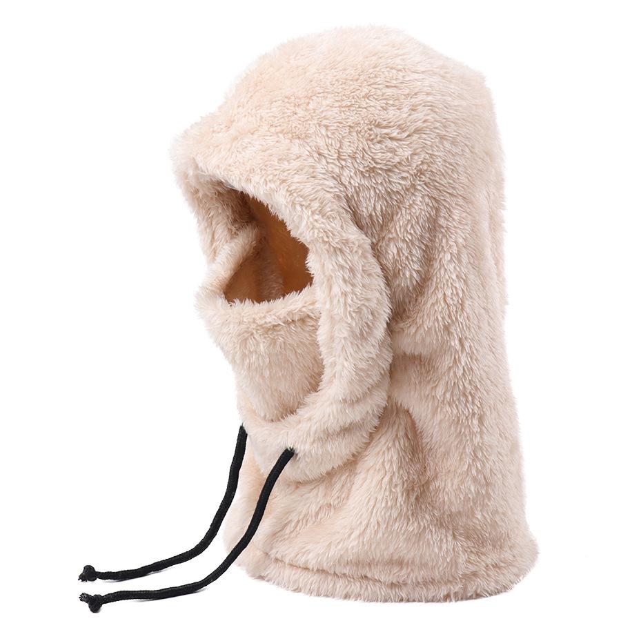 Hot-selling warm one-piece hats men and women autumn and winter plush soft cold-proof scarf integrated cycling pullover hat