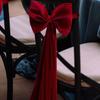 Large Christmas Velvet Chair Bows Strap Christmas Red Chair Cover Bow Chair Back Sashes With Elastic Rope For Weddings Banquets