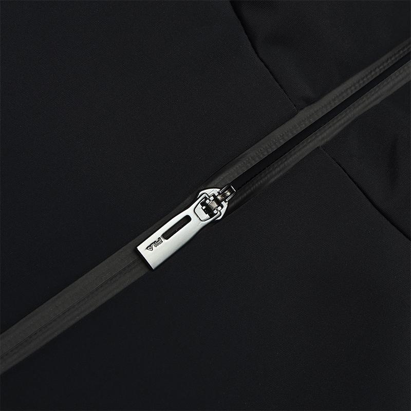 FILA Blue Casual Versatile Warm Hooded Cotton Jacket Men Jackets Black F11M512901F-BK