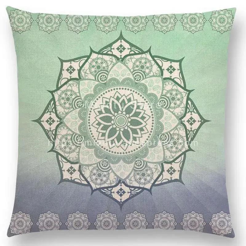 New Dreamy Sun Moon Stars Colorful Lotus Eternity Mandala Gorgeous Floral Pattern Design Prints Cushion Cover Pillow Case