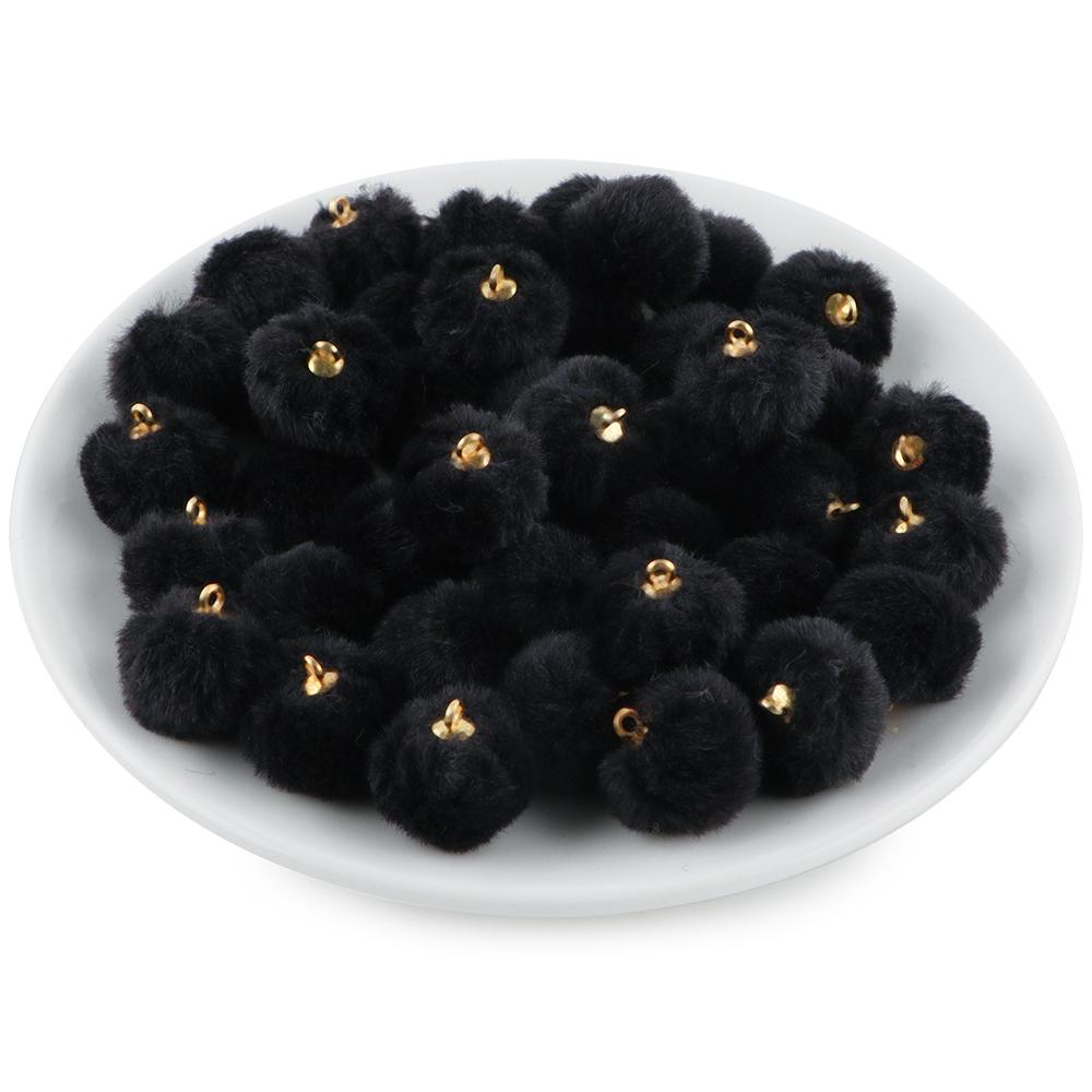 20pcs Plush Fur Cover Ball Beads Charms Cute Bead Pendant for DIY Jewelry Making Accessories Handmade Earring Bracelet