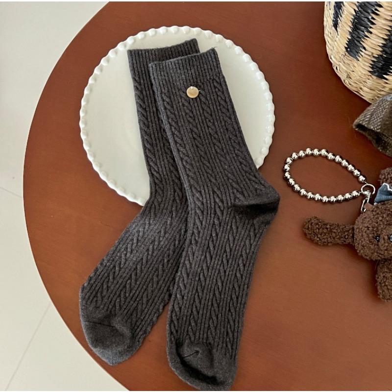 Fleece Knitted Socks for Women, Mid-calf Socks for Autumn and Winter, Thickened and Fleece for Warmth, Rabbit Fleece Long Socks, Pile Socks
