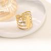 18K Non-fading European and American Irregular Hollow Ring - Versatile Fashion Hand Jewelry Design