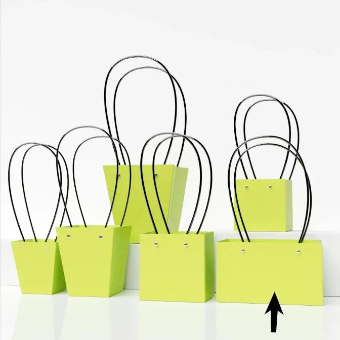 Paper Box Pink Kraft Paper Tote Bag Square Gift Bag  Flower Shop Supplies Valentine's Day Party 10pcs Fresh Flower Packaging