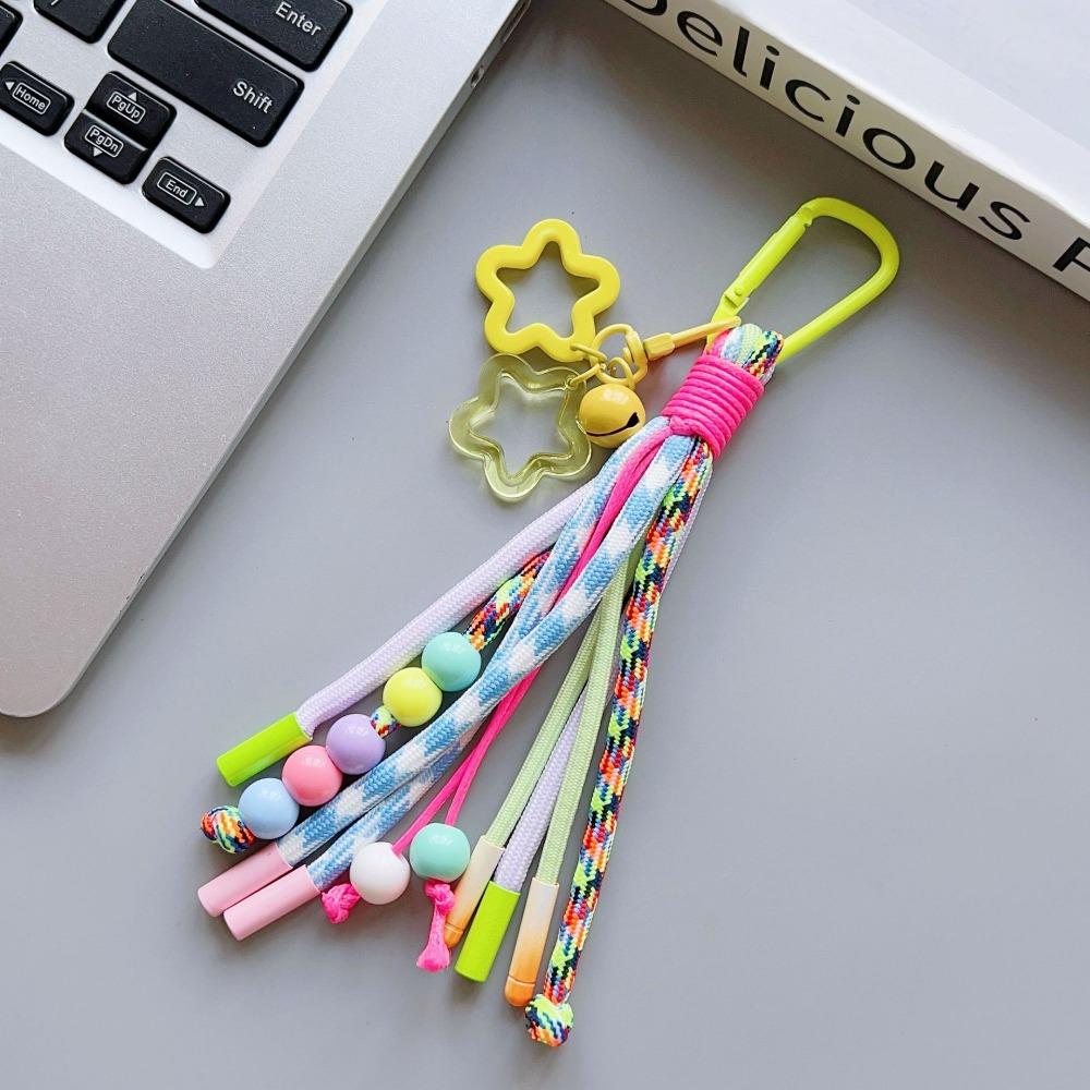 Dopamine Bohemian Tassel Pendant Colorful Ethnic Style Pendant Braid Rope Bag Charms  Bag Hanging