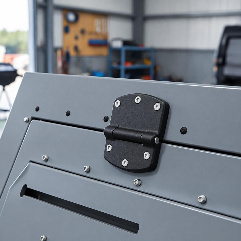 PowderCoated Door Hinge with VibrationDamping Strip HeavyDuty for Modified Vehicles, Control