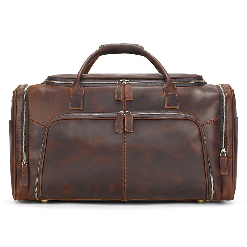 Leather Travel Bag Duffle Bags Large Size Luggage Bag Genuine Leather Bag For Men Male Crazy Horse Leather Bags Vintage Bag
