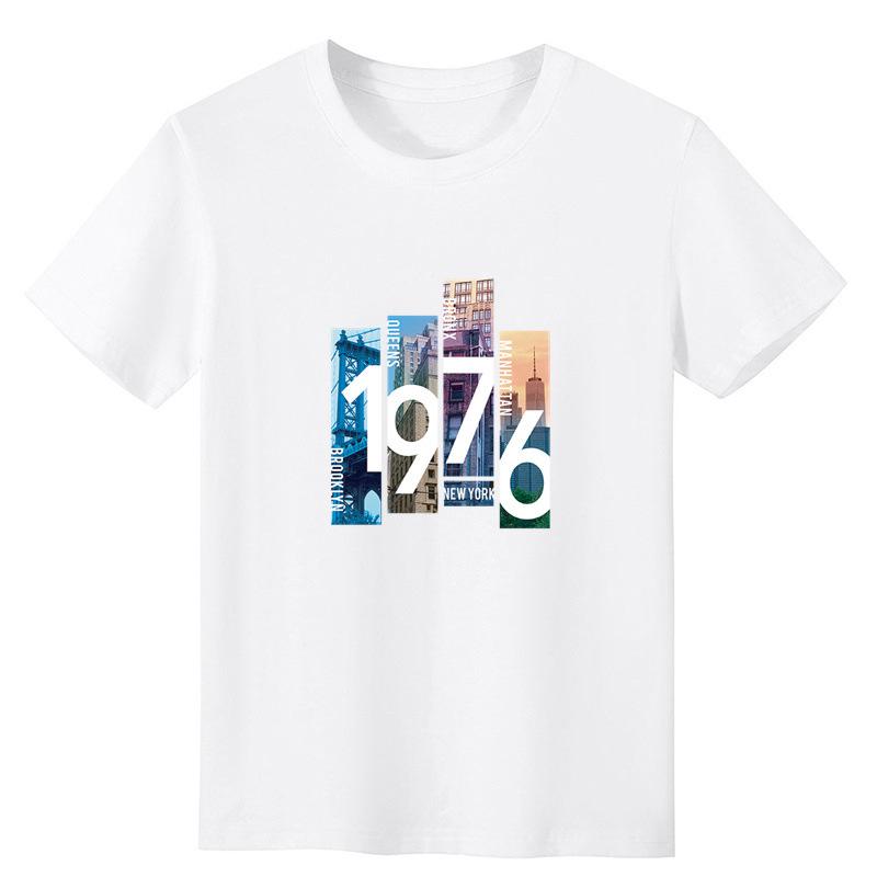 Men Urban Retro Number Print T‑Shirt Short‑Sleeve Crew Neck Casual Daily Summer Loose Tee