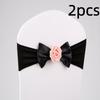 2pcs Vintage Satin Chair Sashes Band Multicolor Chair Back Flower Durable Chair Bow Tie  Birthday