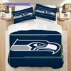 Seattle Seahawks Pattern Bedding Quilt Set Quilt Cover Pillowcase Home Decoration Birthday Gift (1 * Duvet Cover + 2 * Pillowcase, Without Core)