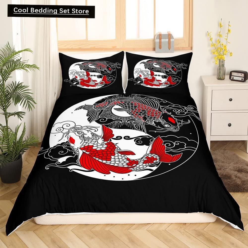 Yin Yang King Queen Duvet Cover Vintage Tai Chi Quilt Cover Divination Bedding Set Oriental Culture Polyester Comforter Cover
