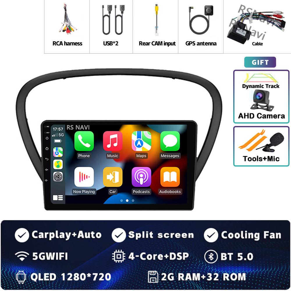 

Android 14 Carplay автомобильное радио для Peugeot 607 2004-2010 Мультимедийный видеоплеер Навигация GPS Стерео 2Din DVD Головное устройство WIFI+4G