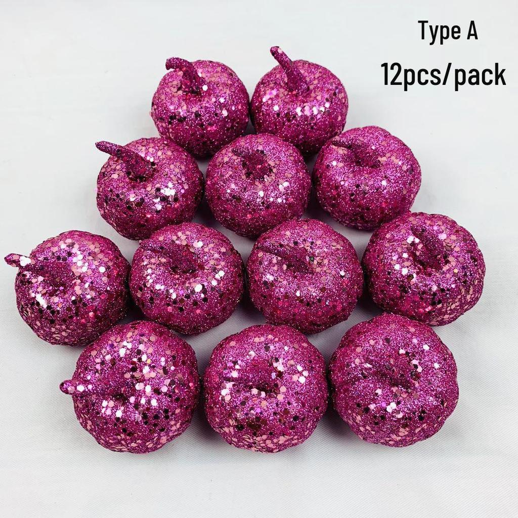 Halloween Foam Pumpkin Set, 5.5cm, 16-Pack - Ideal for Photography, Display, or Decoration.