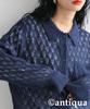 Antiqua Openwork Knit One Size Navy Women's Shirt, PYA-00021, 20,