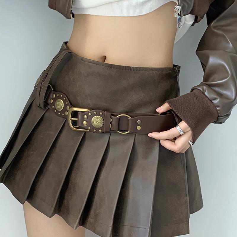 Western Cowboy Retro Belt for Women: Xinjiang Travel, Hot Girl, Post-Apocalyptic Style with Skirts & Pants