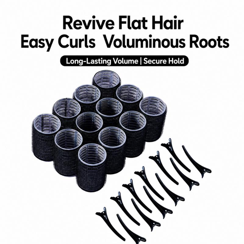 Self Grip Hair Rollers With Duckbill Clips For Bangs And Root Volume, Reusable Curling Tools For Daily Home Hair Styling