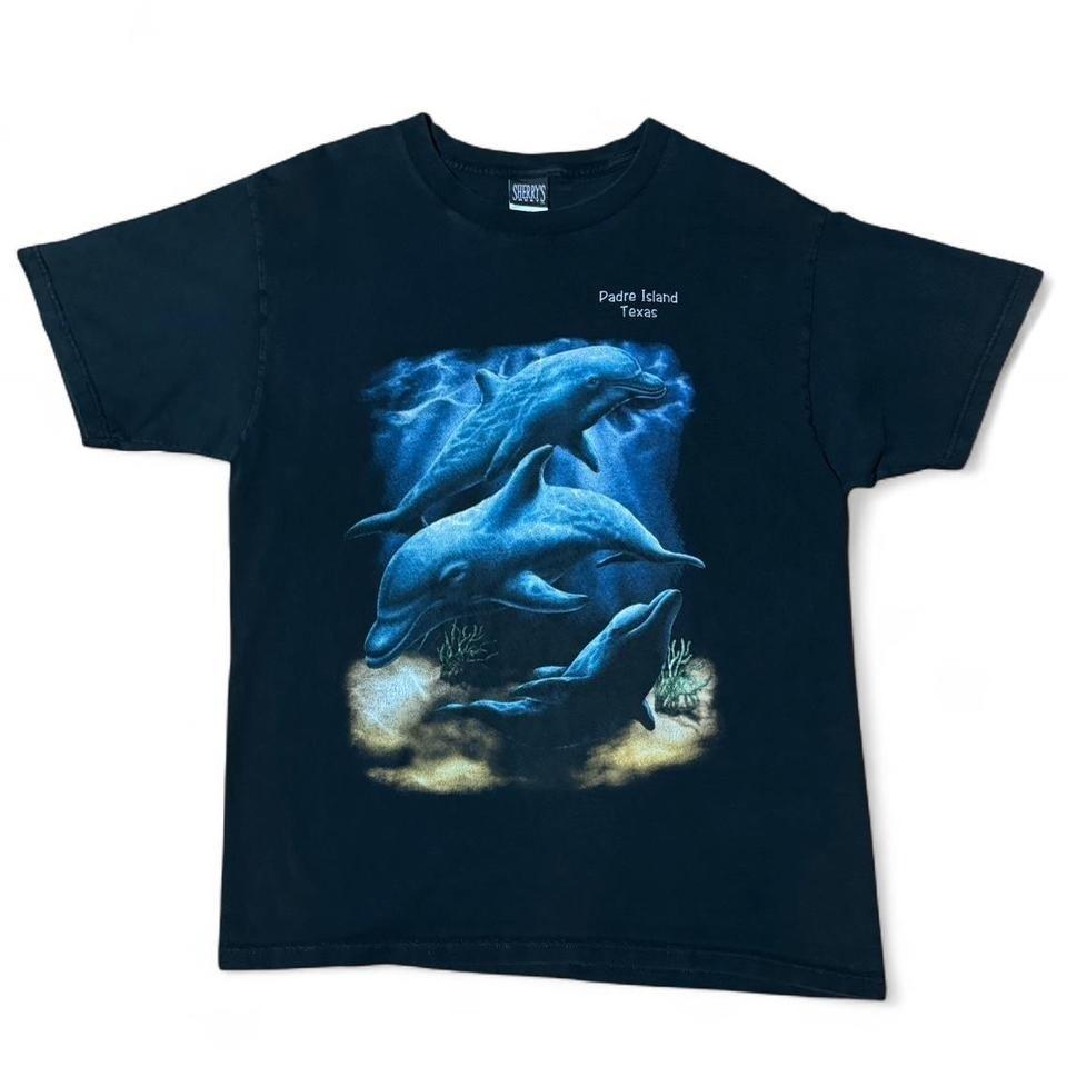 Vintage 90s Padre Island Texas Dolphins Ocean Nature T-shirt Animal Large S