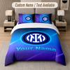 Set Biancheria da Letto Personalizzato Modello Inter Milan, Stampa Nome Testo 1 Copripiumino più 2 Federe Tessile per la Casa