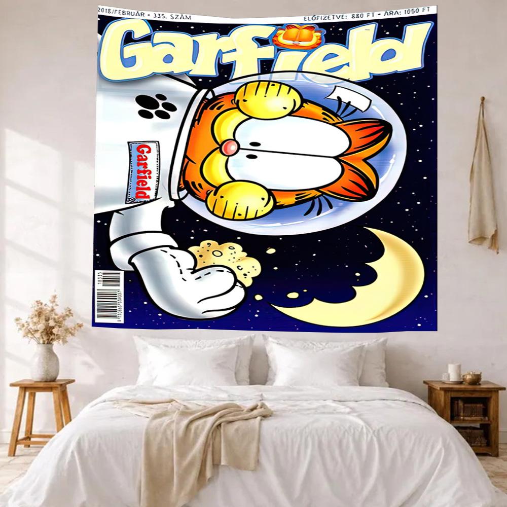 Garfield Comics Adventure Wall Decor Tapestry Art For Pet Memorial Birthdaywedding Party Backdrop Family Gift