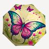 Colorful Butterfly Garden Decorative PlateUmbrella, Portable 3-Fold Umbrella for Men & Women,Christmas Gift ES347