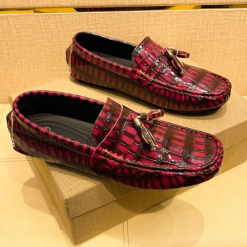 Pacecraft Shoes Men's Driving Loafers, Soft Microfiber Leather with Metal Decoration, Breathable & Comfortable, 4 Colors, Sizes 39-48