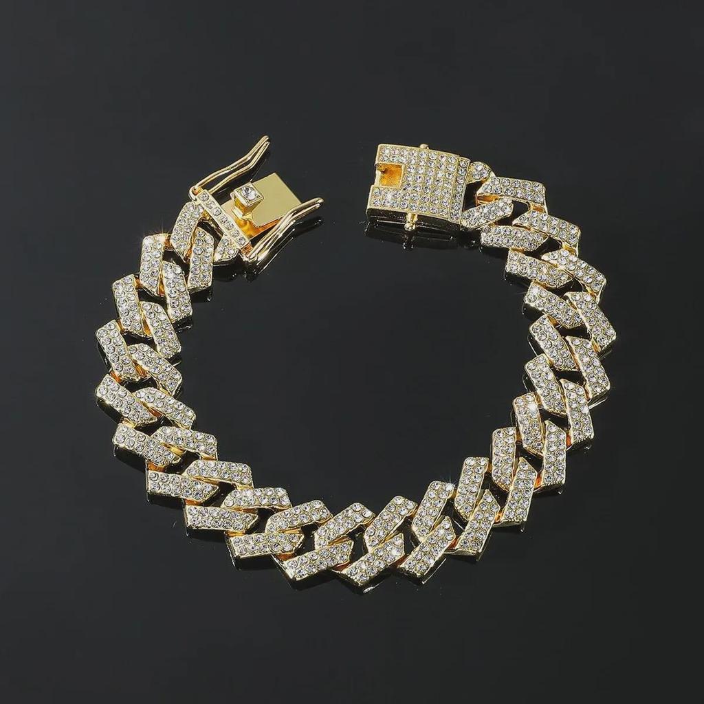 Europäisches und amerikanisches Hip-Hop-Armband mit Volldiamanten für Herren