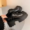 Cowhide Version~ Platform-soled JK Loafers Lace-up Thick Heel Versatile Small Leather Shoes Women's 2025 Autumn and Winter New Round Head Single Shoes