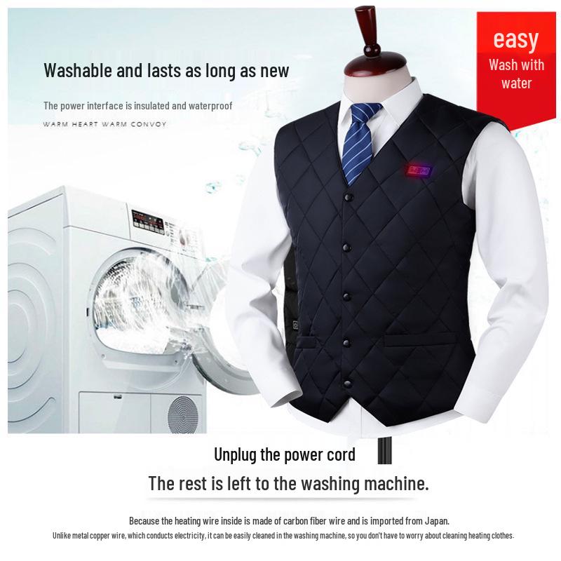 Inteligentna elektryczna kamizelka grzewcza USB z 16 strefami – bezrękawnik z dekoltem w serek dla stałego ciepła zimą