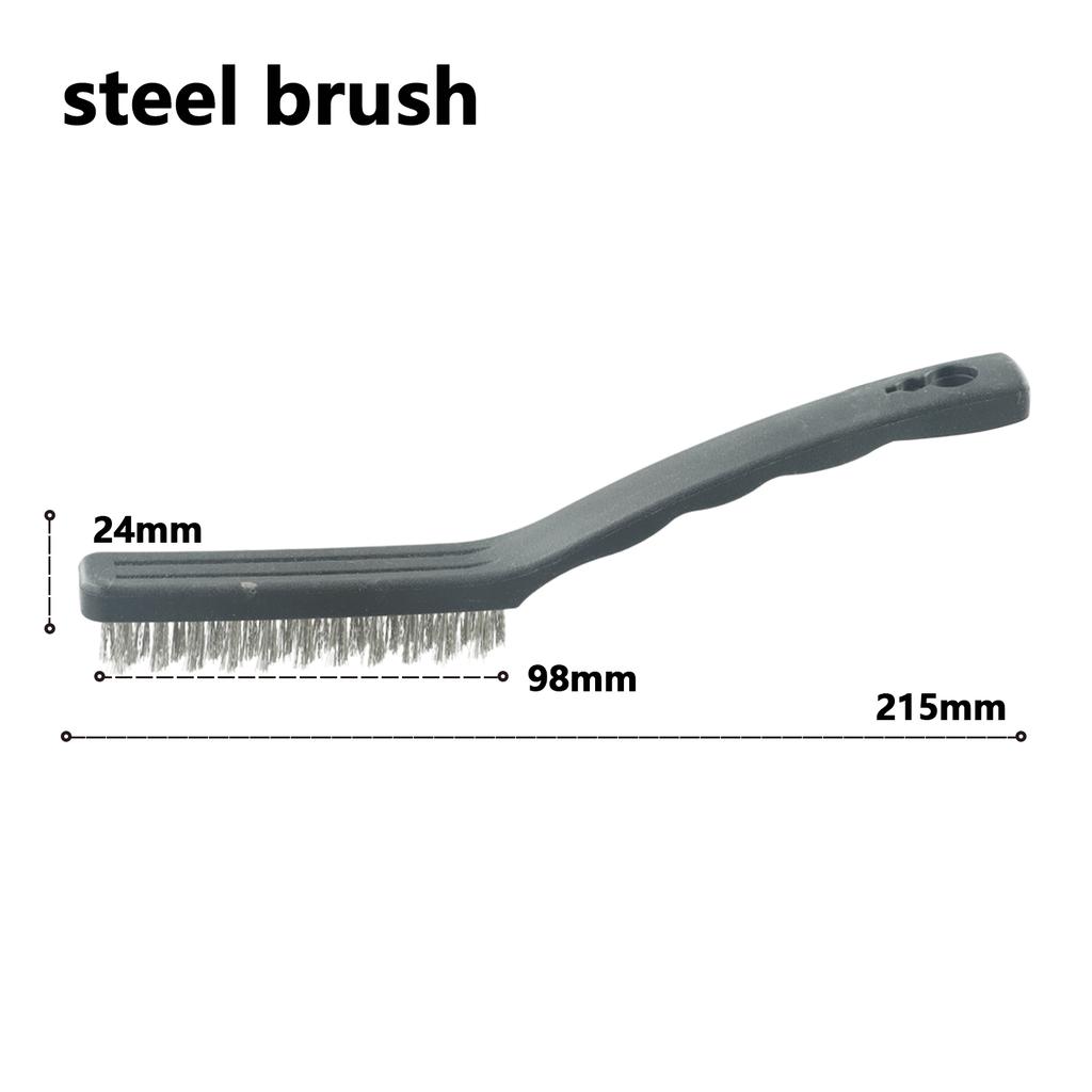 Wire Brush Set for Rust and Dirt Removal with Brass Nylon and Steel Bristles