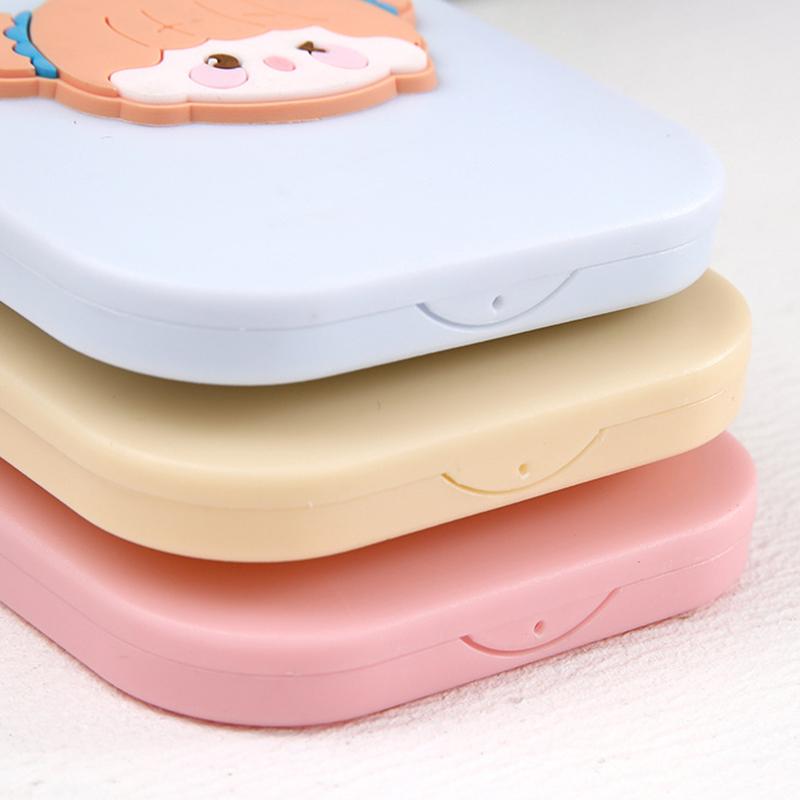 Perie de păr portabilă de buzunar cu desen animat, mică pentru călătorie, masaj, mini oglindă de buzunar, pieptene pliabil pentru femei, fete, instrumente de styling drăguțe