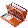 Women's Trifold Leather Wallet - Coin Purse, Card Holder & Phone Bag (Oily Leather, H006)