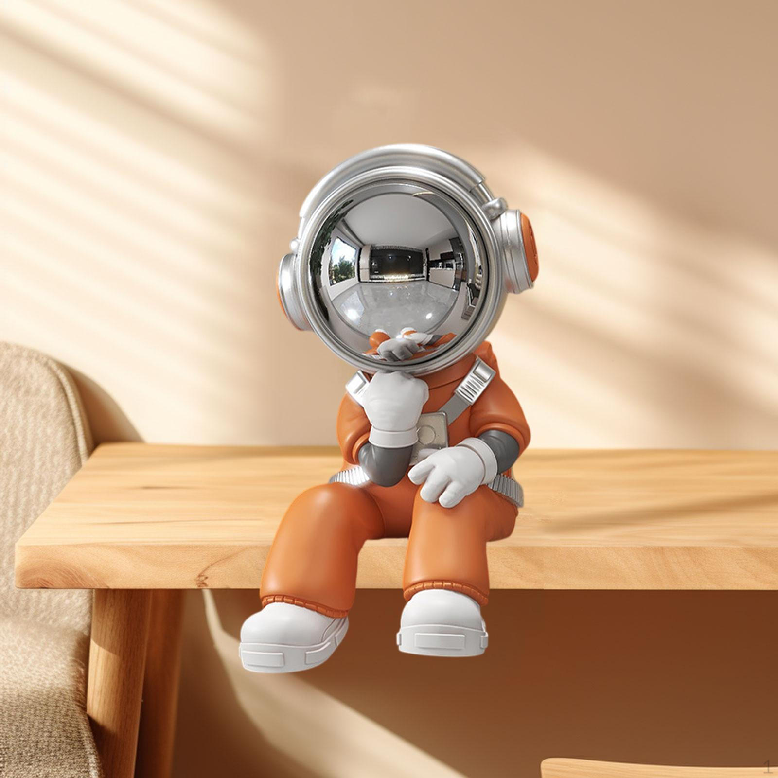 

Фигурка астронавта, коллекционная скульптура для гостиной и стола оранжевый