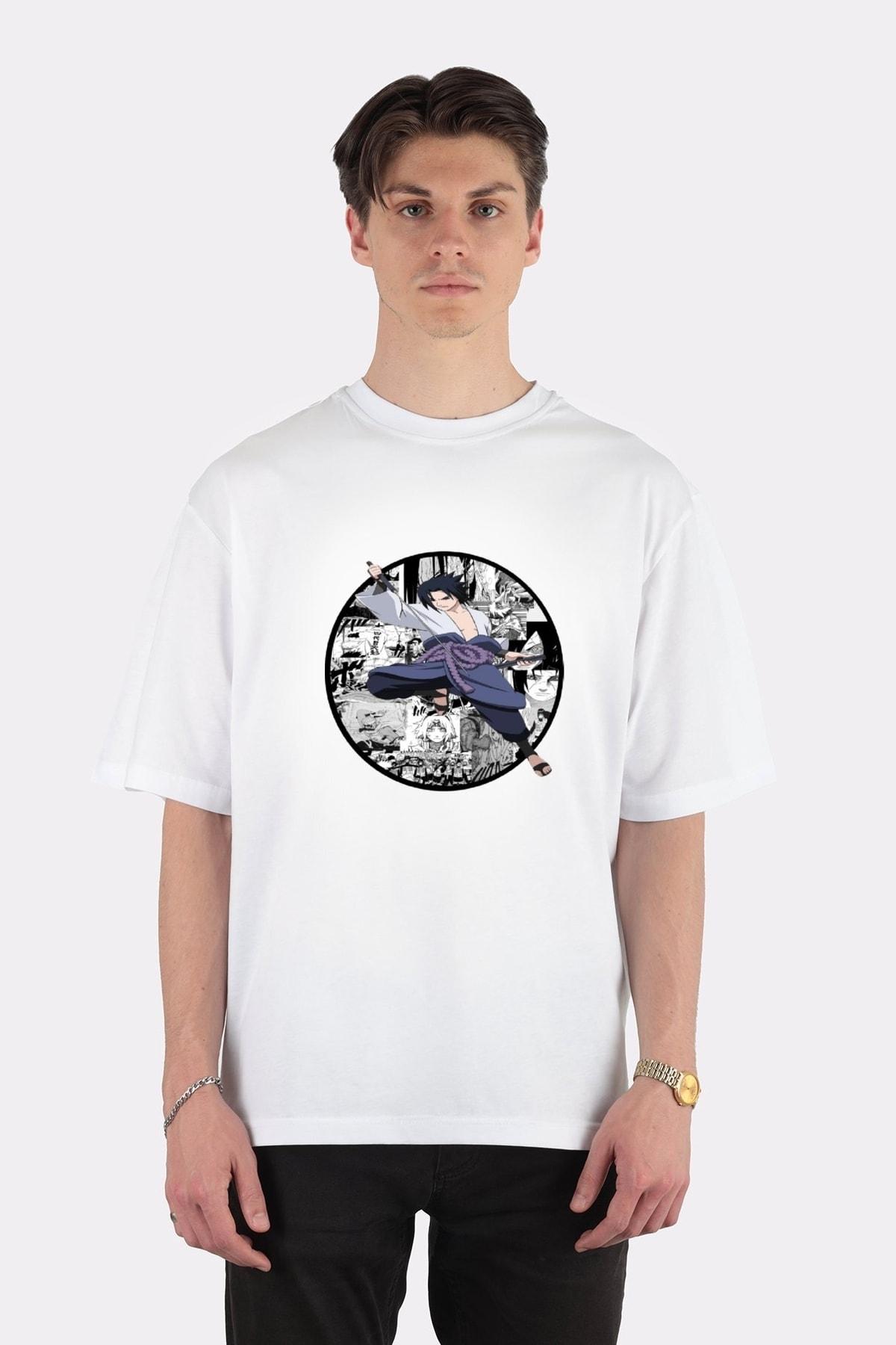 

Белая футболка oversize унисекс Sasuke