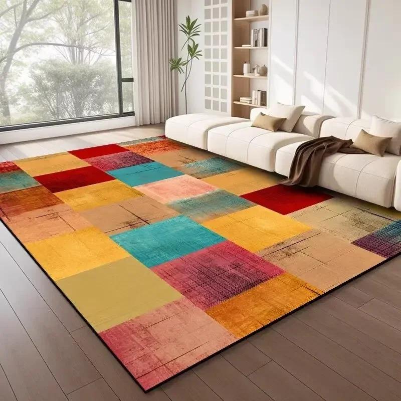 Nordic Style Geometry Large Carpet Light Luxury Bedroom Rugs Living Room Decoration Rugs for Bedroom Anti Slip Floor Mat