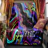 Colorful Abstract Waves And Vibrant Lines Art Blanketcustomize Your Name Lightweight Comfortable And Stylish Blanket For Travel Bed Home Chair Office