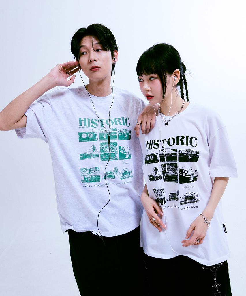 ELIMENO [Set] El Historic Graphic Short Sleeve T-Shirt 2-Piece Set (Type B)