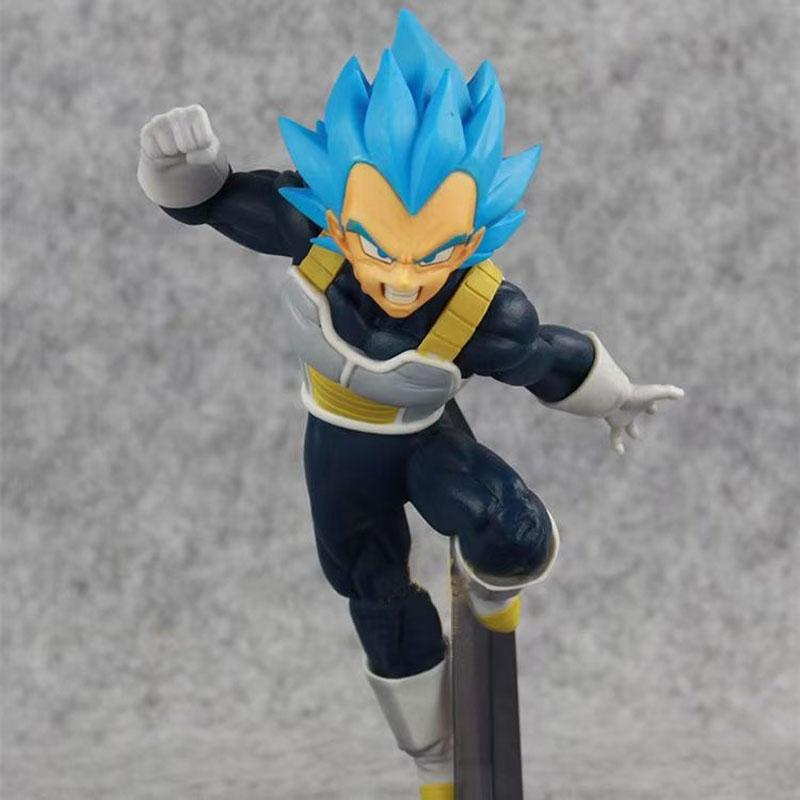 Dragon Ball Anime Figurine Super Saiyan Blue Hair Vegeta Statue Model Action Collection Toy Gifts